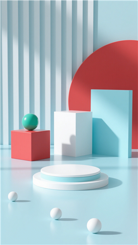 3D渲染电商产品场景清新配色图片